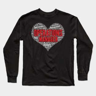 Operations manager Heart Shape Word Cloud Design design Long Sleeve T-Shirt